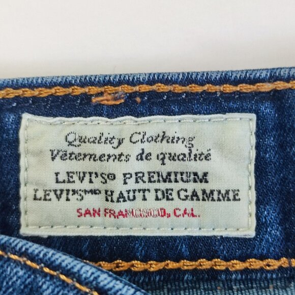 Levi's 721 jeans high-rise skinny stretch dark wash blue women's size 27 - Picture 7 of 14